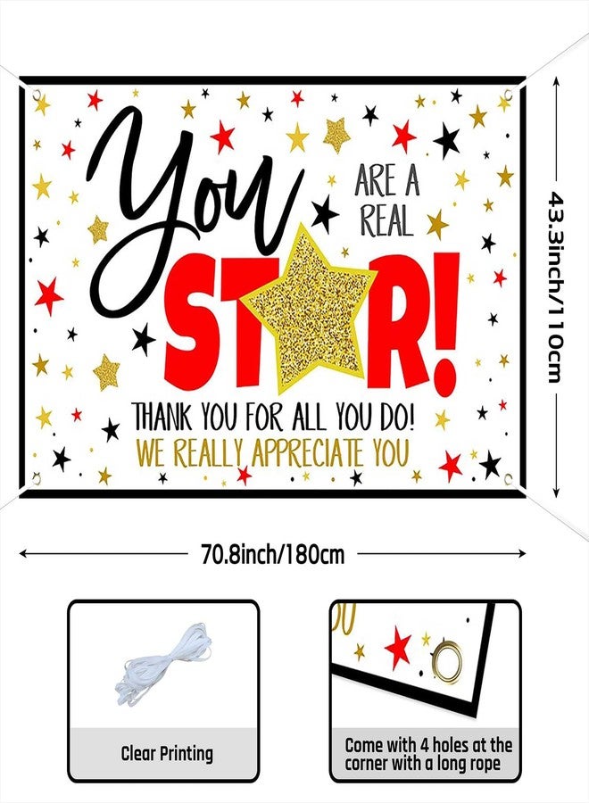 Ticuenicoa Ticuenicoo Large Thank You Banner 70.8x43.3 Inch - Colorful Star Design for Teacher Appreciation, Healthcare Workers & Staff Gifts - Indoor Outdoor Celebration Decor - Image 3