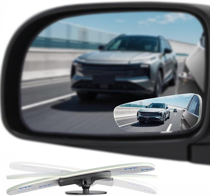 BFXM 2pcs Slender Blind Spot Mirror for Car, Car Blind Spot Frameless Convex HD Glass BlindSpot Mirrors Side Mirror, Rear View Mirror with Wide Angle Adjustable Stick for Cars - Image 1