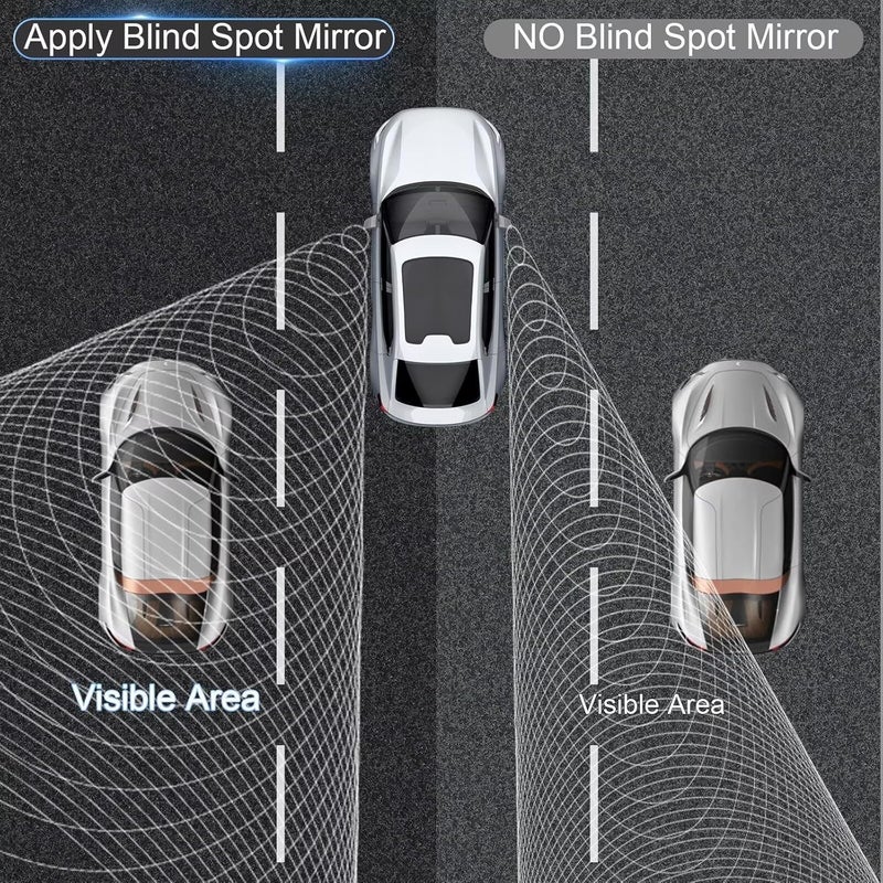 BFXM 2pcs Slender Blind Spot Mirror for Car, Car Blind Spot Frameless Convex HD Glass BlindSpot Mirrors Side Mirror, Rear View Mirror with Wide Angle Adjustable Stick for Cars - Image 2