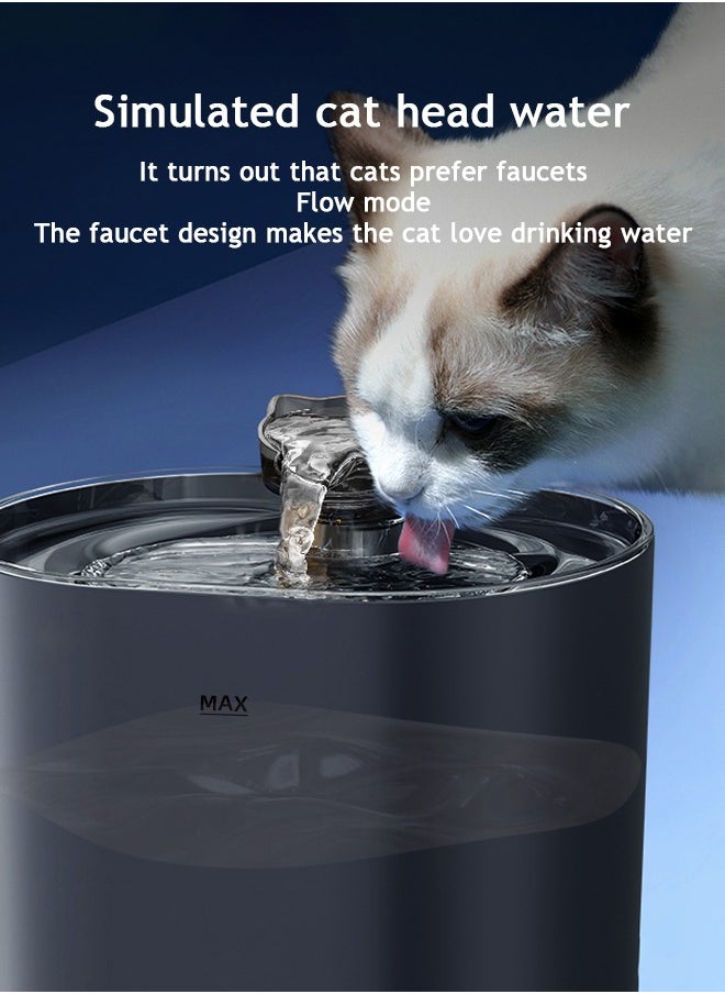 LAPET Cat Water Dispenser, Ultra quiet Pump, 2.2L Automatic Circulating Flow Water Fountain Filtration, Intelligent Multiple Pets Water Dispenser  - Image 4