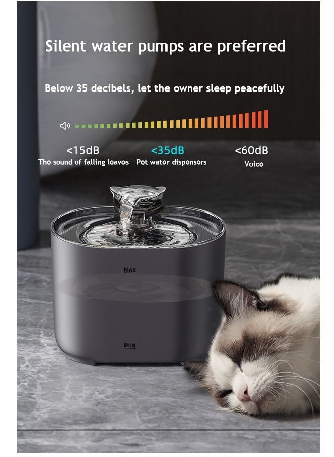 LAPET Cat Water Dispenser, Ultra quiet Pump, 2.2L Automatic Circulating Flow Water Fountain Filtration, Intelligent Multiple Pets Water Dispenser  - Image 5