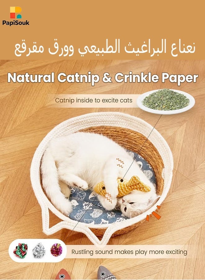 PapiSouk 3 PCS Catnip Fish Toy, Cat and Kitten Toys, Cat Interactive Sports Kick Toy, 3 Colors - Image 2