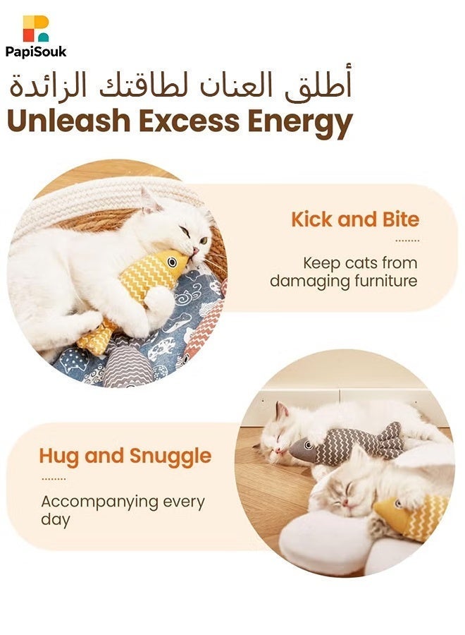 PapiSouk 3 PCS Catnip Fish Toy, Cat and Kitten Toys, Cat Interactive Sports Kick Toy, 3 Colors - Image 4