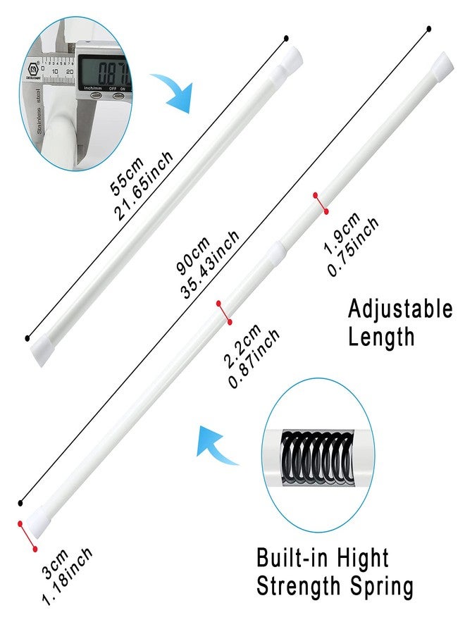 OEH Upgrade Tension Rod, OEH Tension Rods, No Drilling Rustproof Tension curtain rod, Spring Adjustable Tension Rods for Window, Bathroom, Closet, Kitchen, Doorway, 0.9" Diameter (22"to 35"-2PCS) - Image 3