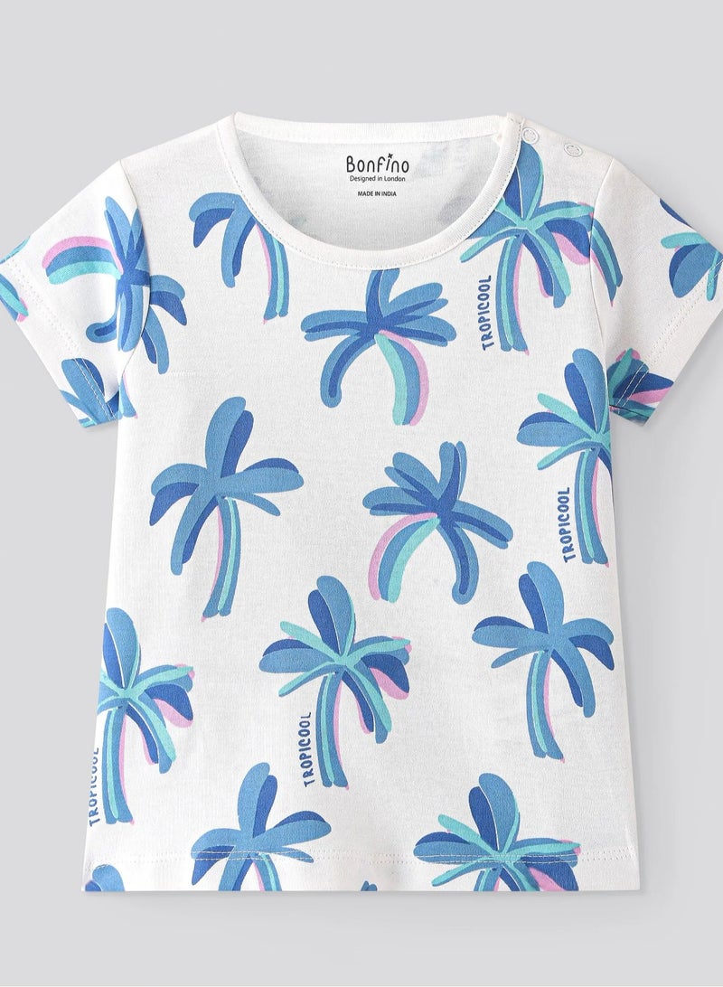 Bonfino Bonfino 100% Cotton Knit Half Sleeves T-Shirts with Tree & Text Print Pack of 4 - Multicolor  - Image 2