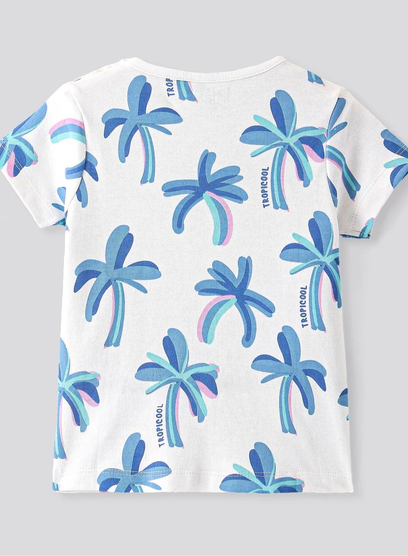 Bonfino Bonfino 100% Cotton Knit Half Sleeves T-Shirts with Tree & Text Print Pack of 4 - Multicolor  - Image 3