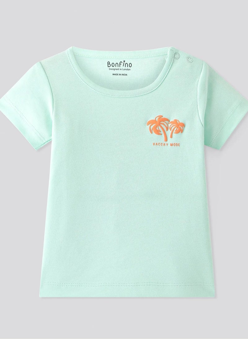 Bonfino Bonfino 100% Cotton Knit Half Sleeves T-Shirts with Tree & Text Print Pack of 4 - Multicolor  - Image 4