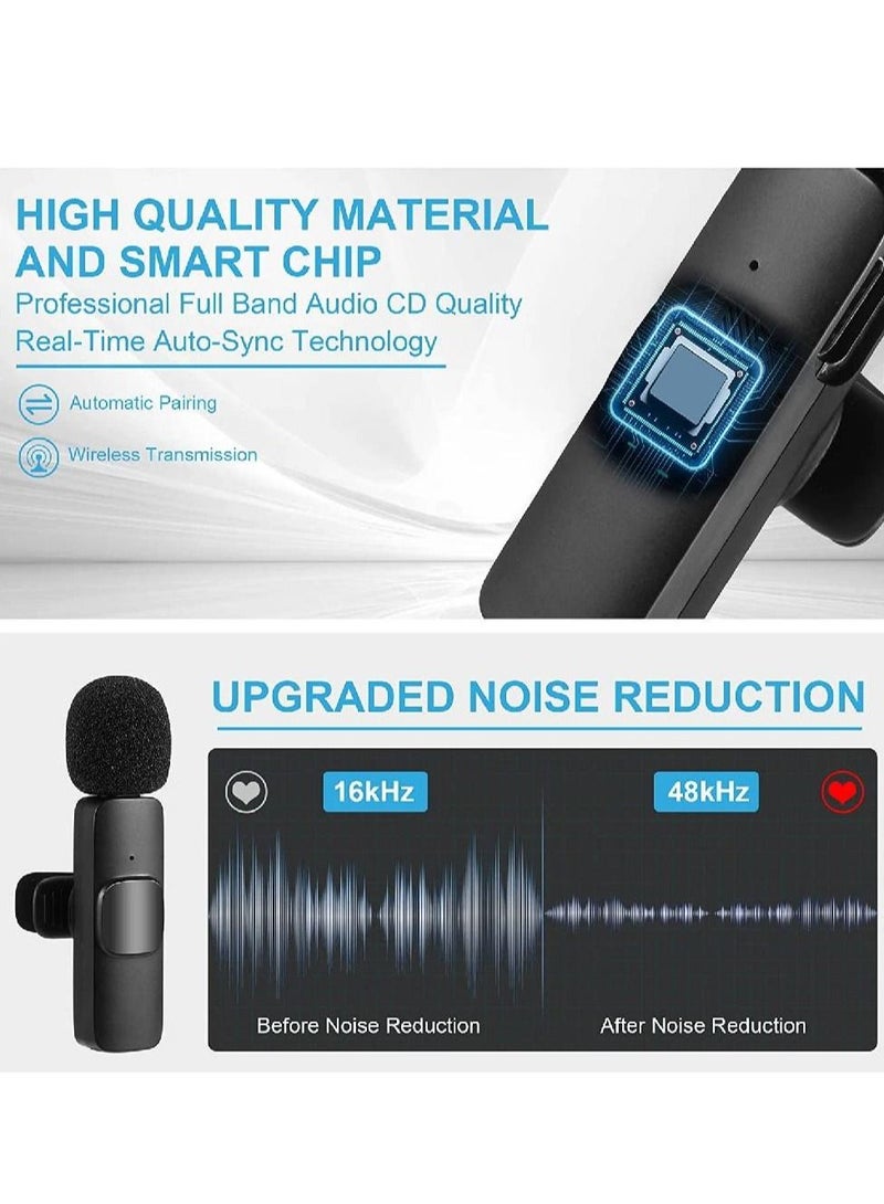 جينيكست ميكروفون لاسلكي Lavalier لجهاز iPhone iPad ، ميكروفون لاسلكي قابل للتشغيل للتسجيل ، البث المباشر ، YouTube ، TikTok ، Facebook ، مزامنة تلقائية للحد من الضوضاء - Image 3