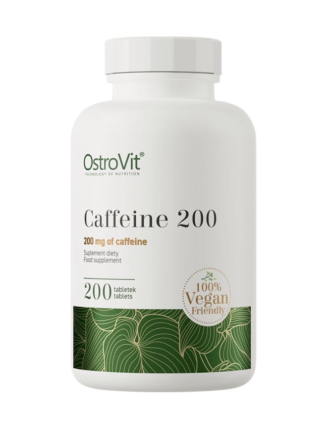 OstroVit Caffeine 200mg, Vege 200 Tablets