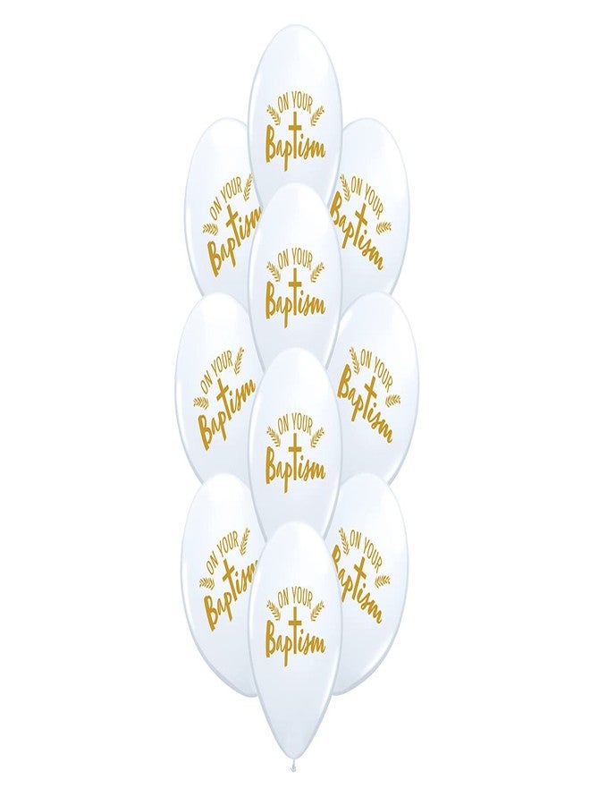 Artisan Owl Set of 10 Baptism 11" Religious Latex Balloons - Image 1