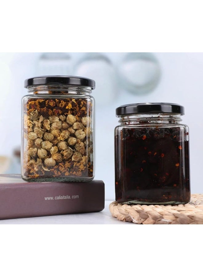 Generic Square Clear Glass Jar With Metal Lid 460Ml 7 X 7X 11 Cm Set Of 12  Pieces  - Image 3