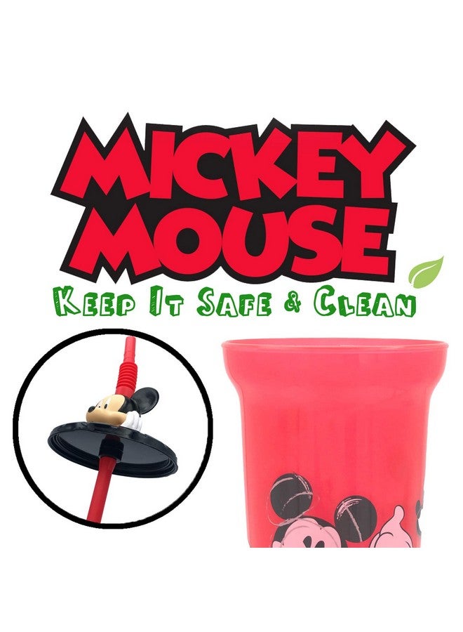 Zak Designs كوب ماء ديزني ميكي مع رأس شخصية ثلاثي الأبعاد وقشة - زجاجات آمنة خالية من BPA، سهلة التنظيف، هدايا مثالية للأطفال الأولاد والبنات والرضع للاستخدام في المنزل والسفر. - Image 4