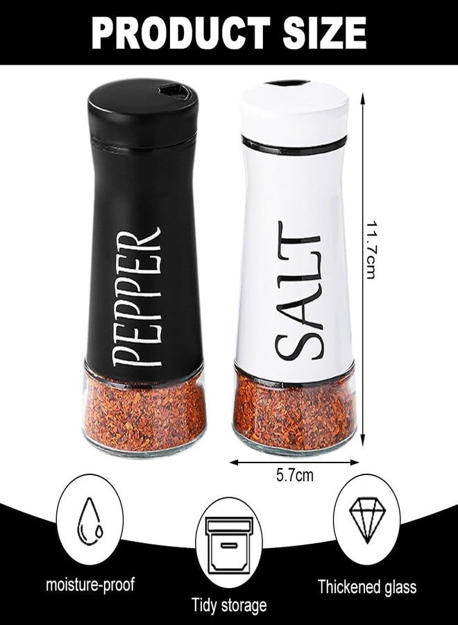 SIMXEN Black and White Salt and Pepper Shaker Set, Elegant Stainless Steel Salt and Pepper Dispenser, Farmhouse Salt and Pepper Shakers with 4 Adjustable Pouring Holes - Image 2