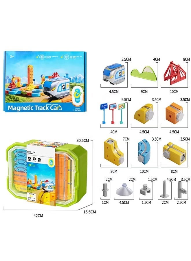 175-Piece Set of Children's Educational Toy Magnetic Track Train Sets with a Car, Children's Electric Train Nuilding Blocks DIY Creative Assembly toys, Boys and Girls Toys, Suitable for Children Over 3 Years Old - Image 2