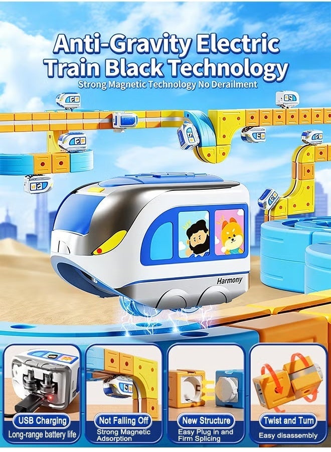 175-Piece Set of Children's Educational Toy Magnetic Track Train Sets with a Car, Children's Electric Train Nuilding Blocks DIY Creative Assembly toys, Boys and Girls Toys, Suitable for Children Over 3 Years Old - Image 5