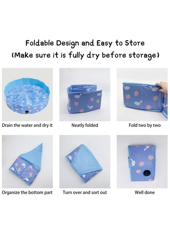 GGEROU Sand and Water Table for Toddler, Portable Baby Sensory Play Pit with Foldable Design, Summer Fun, Creative Play, Pet Bathing, Ball Pit Games and Small Sandbox Blue - Image 4