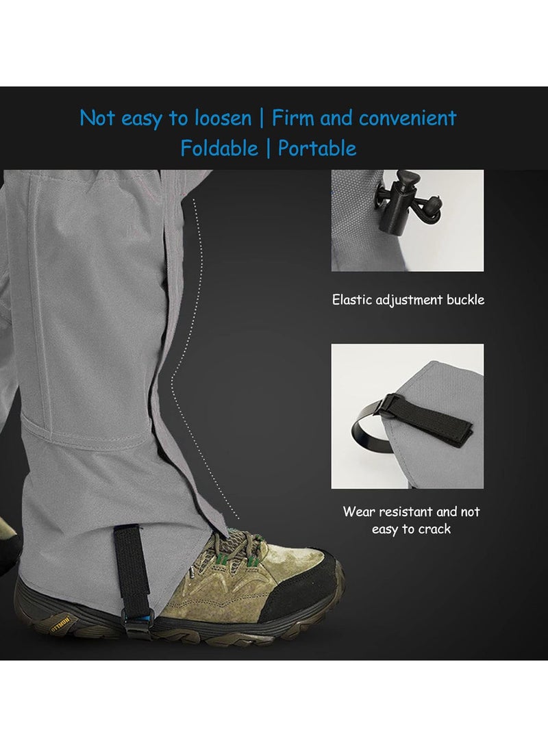 GGOOT Snow Leg Gaiters, Long Hook and Loop Waterproof Snow Boot Protection Unisex Stain Resistance for Skiing(Gray) - Image 5