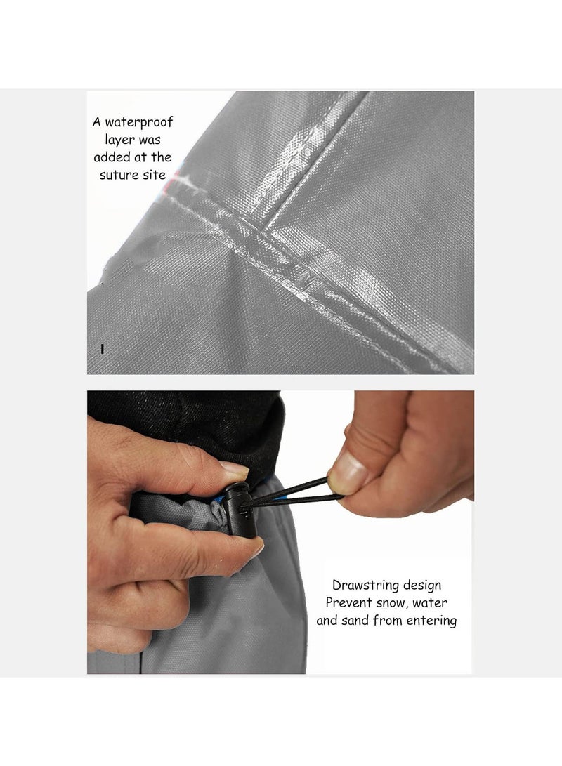 GGOOT Snow Leg Gaiters, Long Hook and Loop Waterproof Snow Boot Protection Unisex Stain Resistance for Skiing(Gray) - Image 4