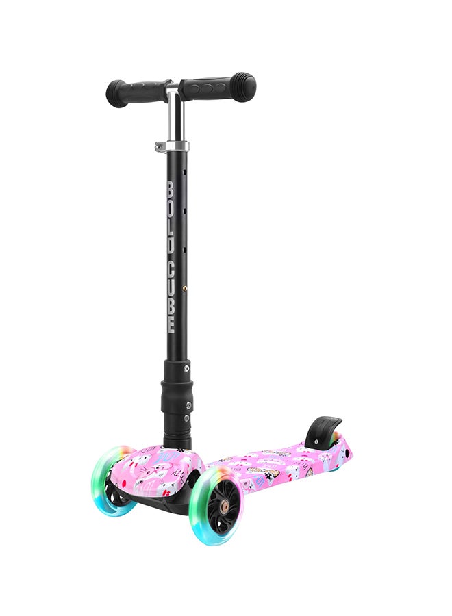 BoldCube 3 Wheel Scooter Big Fold Kitty Love, Kids Kick Scooter With Foldable Handlebar And Flash Lights, Suitable For 3 Years+ - Image 1