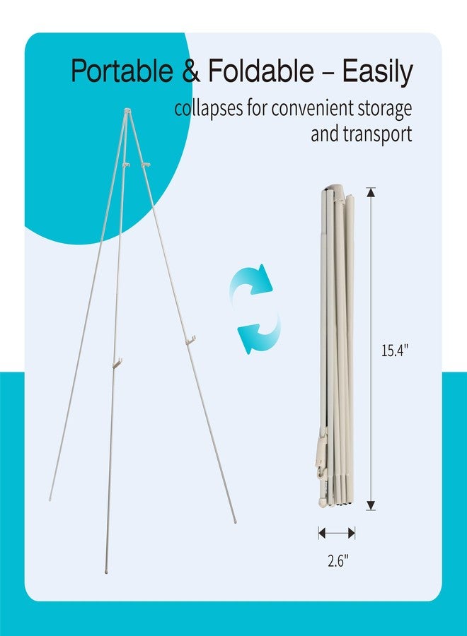 Bianyo Upgraded Display Stand with Upper Cover & Carry Bag, Black/White Steel, 5 lb Capacity, Adjustable & Portable for Indoor/Outdoor Canvas, Posters & Boards (White, Pack of 1) - Image 3