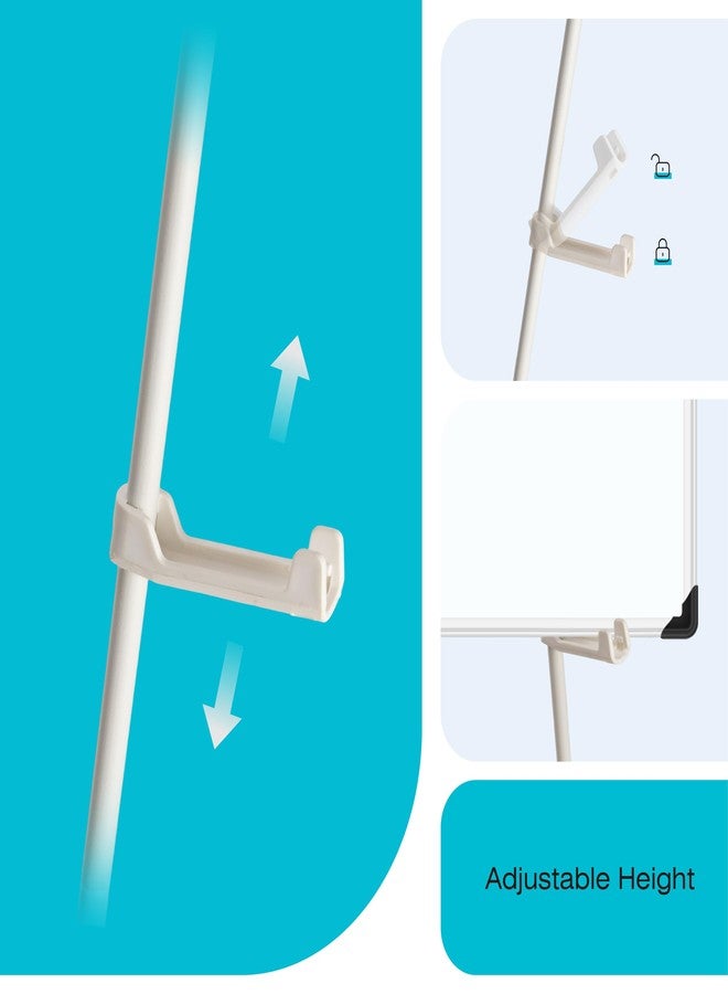 Bianyo Upgraded Display Stand with Upper Cover & Carry Bag, Black/White Steel, 5 lb Capacity, Adjustable & Portable for Indoor/Outdoor Canvas, Posters & Boards (White, Pack of 1) - Image 4