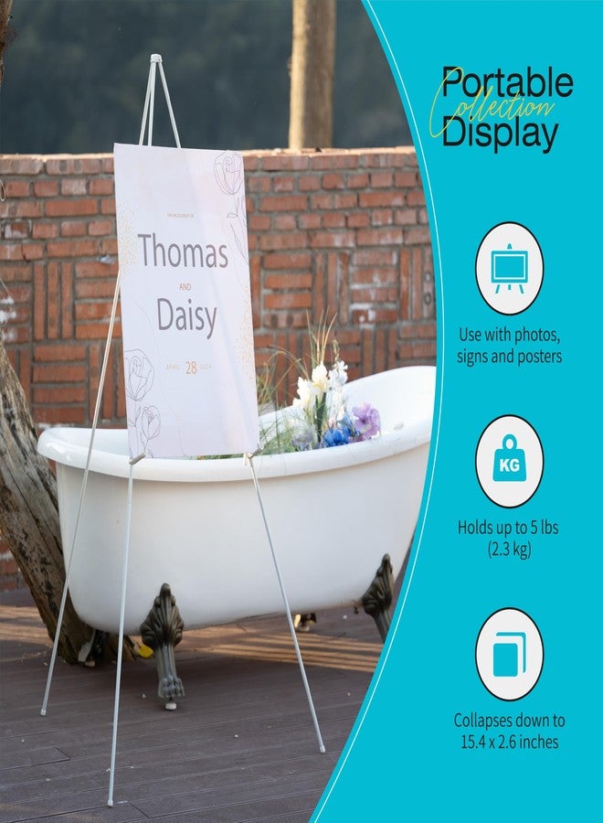 Bianyo Upgraded Display Stand with Upper Cover & Carry Bag, Black/White Steel, 5 lb Capacity, Adjustable & Portable for Indoor/Outdoor Canvas, Posters & Boards (White, Pack of 1) - Image 2