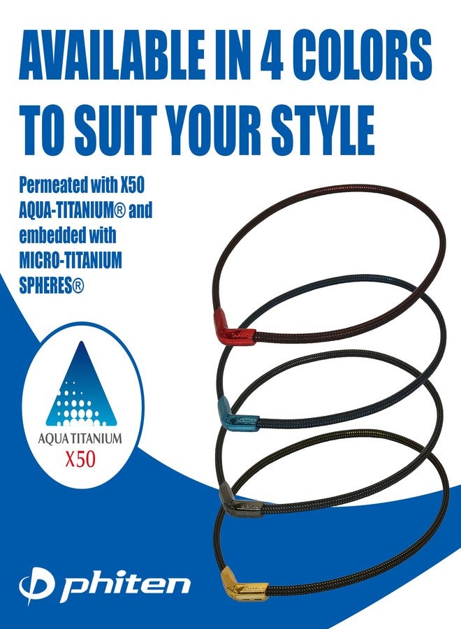 Phiten X50 V-Edge Necklace, Metallic Blue, 20" (TG681153) - Image 5