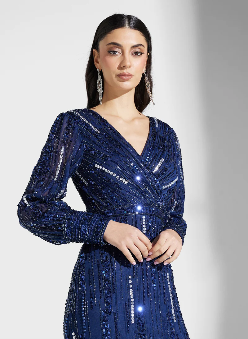 اميليا روز Sequin Embellished Dress