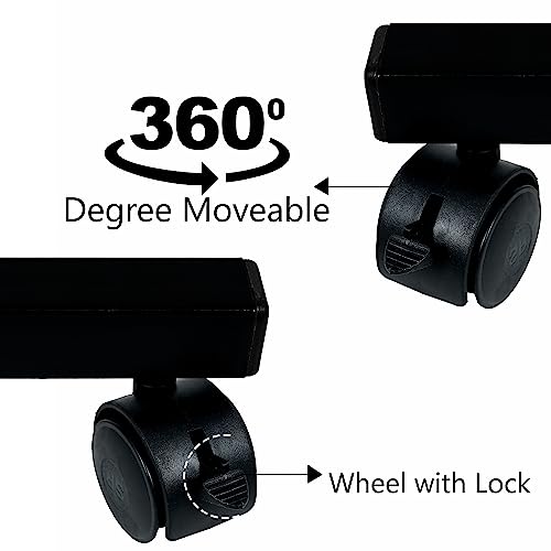 KYZEN Height Adjustable Multipurpose Table on Wheels for Study, Laptop, Office Work, Classroom and Computer Use, Mobile Workstation Desk with Smooth Rolling Casters Size: 39Lx59Wx76H CM - Image 4