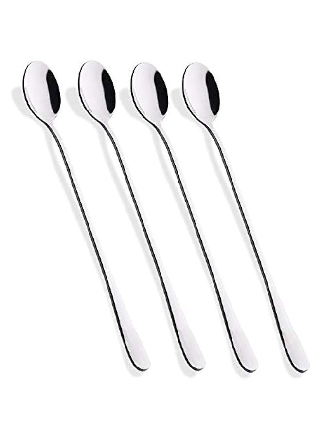 Laseta Long Handle Iced Tea Spoon, Coffee Spoon, Ice Cream Spoon, Stainless Steel Cocktail Stirring Spoons, Set of 4  - Image 1