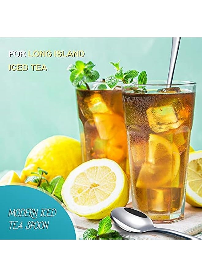 Laseta Long Handle Iced Tea Spoon, Coffee Spoon, Ice Cream Spoon, Stainless Steel Cocktail Stirring Spoons, Set of 4  - Image 4