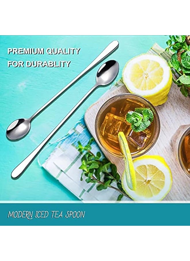 Laseta Long Handle Iced Tea Spoon, Coffee Spoon, Ice Cream Spoon, Stainless Steel Cocktail Stirring Spoons, Set of 4  - Image 2