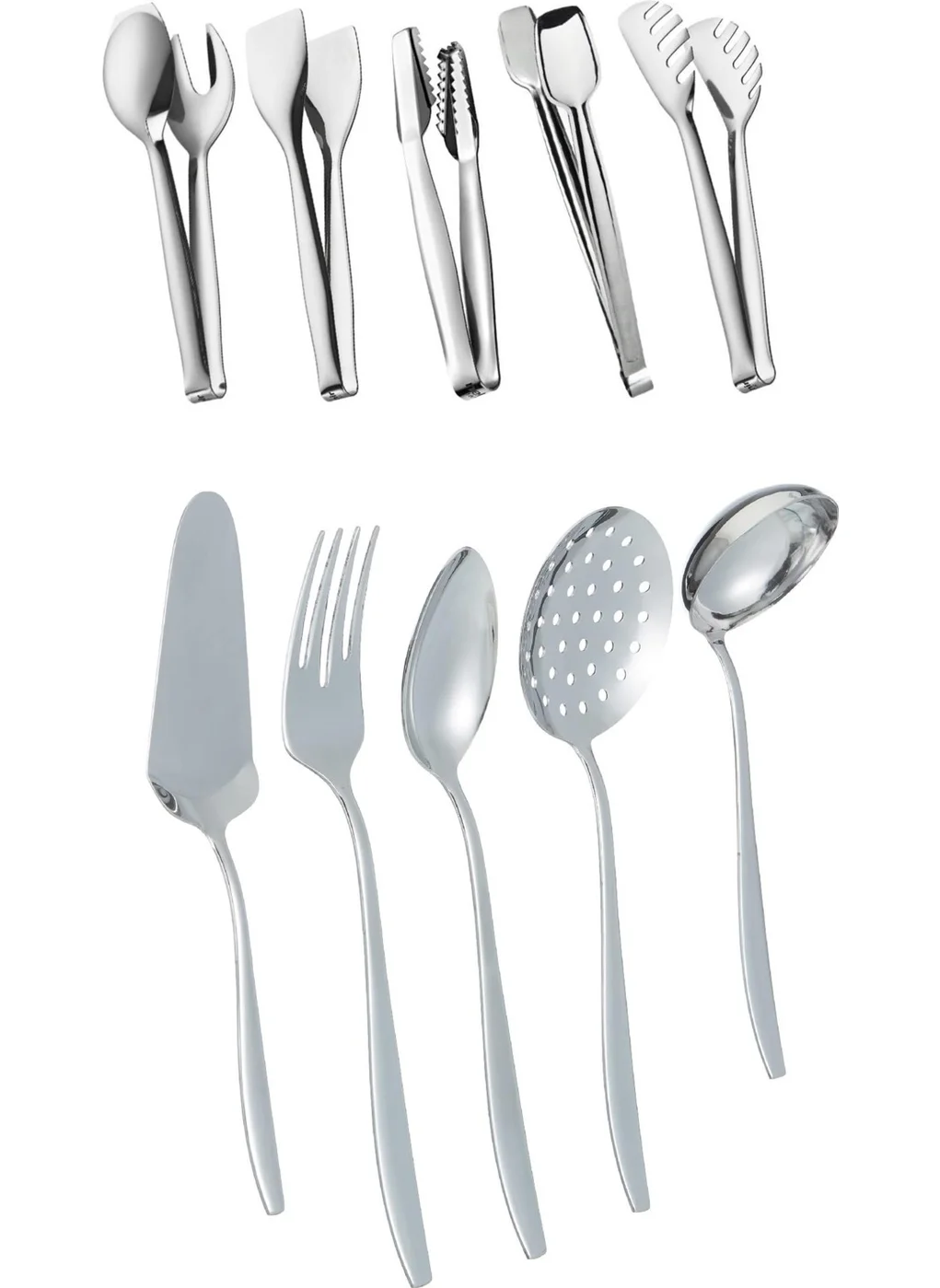 نهر River Steel Tongs 10 Pcs. Service Tongs Set - Service Set