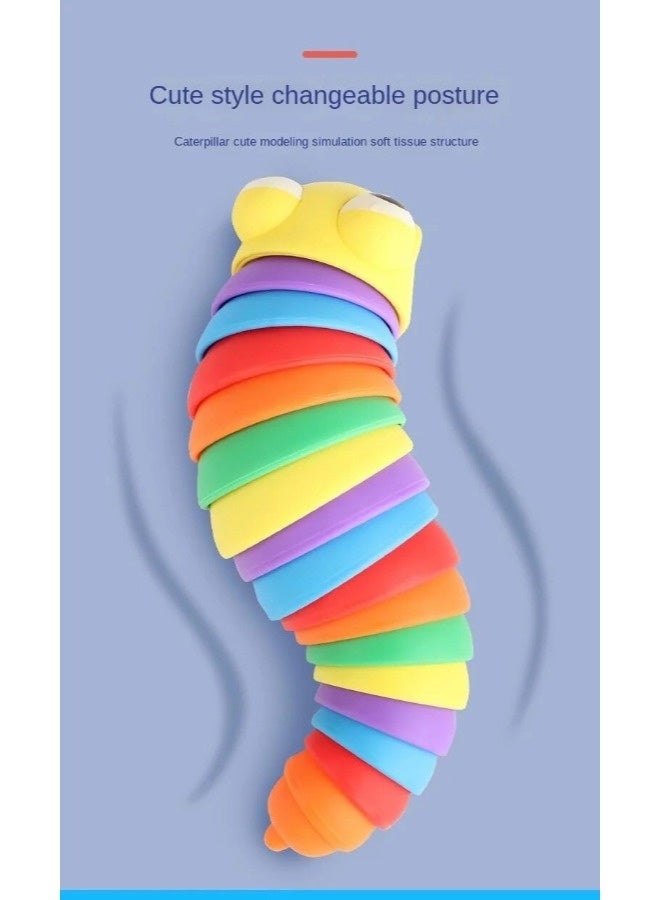 ShebSheb Baby toys, stress relief toys, colorful caterpillar, cute design, simulates soft tissue structure, can be bent freely (color random) - Image 5