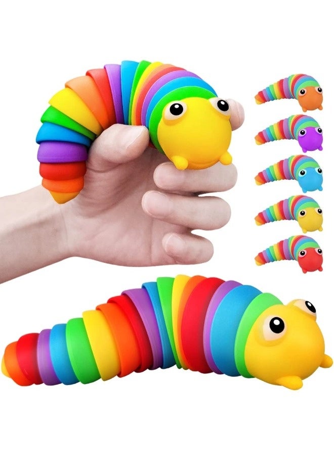ShebSheb Baby toys, stress relief toys, colorful caterpillar, cute design, simulates soft tissue structure, can be bent freely (color random) - Image 2
