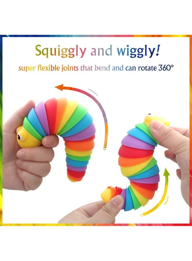 ShebSheb Baby toys, stress relief toys, colorful caterpillar, cute design, simulates soft tissue structure, can be bent freely (color random) - Image 4