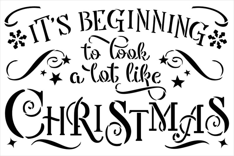 Studio R 12 Beginning to Look Like Christmas Stencil by StudioR12 | DIY Holiday Song Home Decor | Craft & Paint Wood Sign Reusable Mylar Template Snowflake Cursive Script Gift Select Size (12 inches x 8 inches) - Image 3
