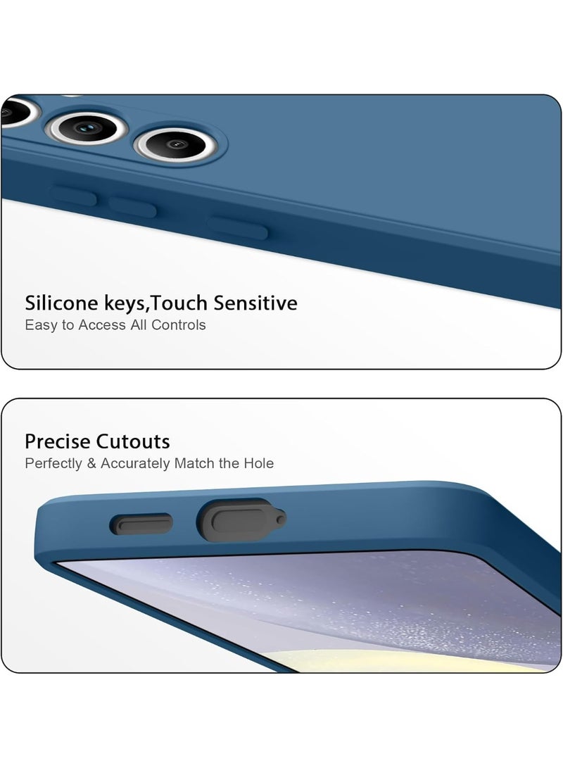 YoYoTech Samsung S24 Liquid Silicon Case Slim-Soft Shockproof Protective with Microfiber Lining Galaxy S24 6.-inch 2024 Silicon Case - Blue - Image 3