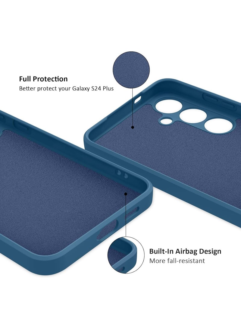 YoYoTech Samsung S24 Liquid Silicon Case Slim-Soft Shockproof Protective with Microfiber Lining Galaxy S24 6.-inch 2024 Silicon Case - Blue - Image 4