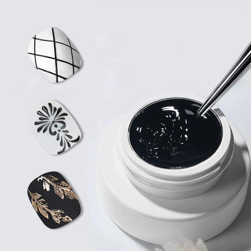 Gyraolvant Solid 3d Nail Sculpting Gel For Nail Art, 3d Nail Art Gel Multifunctional 3d Molding For Nails Salon Home DIY (Black) - Image 1