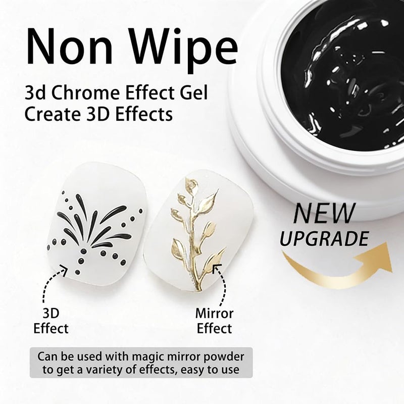 Gyraolvant Solid 3d Nail Sculpting Gel For Nail Art, 3d Nail Art Gel Multifunctional 3d Molding For Nails Salon Home DIY (Black) - Image 3