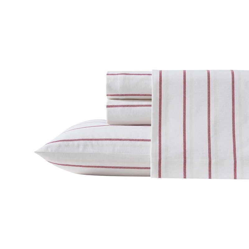 Eddie Bauer - King Bed Sheets, Cotton Flannel Bedding Set with Matching Pillowcases, Brushed for Extra Softness, Deep Pocket, Oeko-Tex Certified (Cooper Falls Red) - Image 2