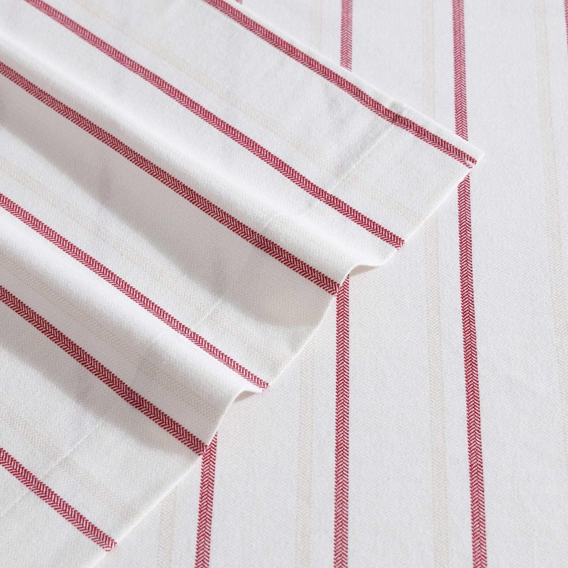 Eddie Bauer - King Bed Sheets, Cotton Flannel Bedding Set with Matching Pillowcases, Brushed for Extra Softness, Deep Pocket, Oeko-Tex Certified (Cooper Falls Red) - Image 3