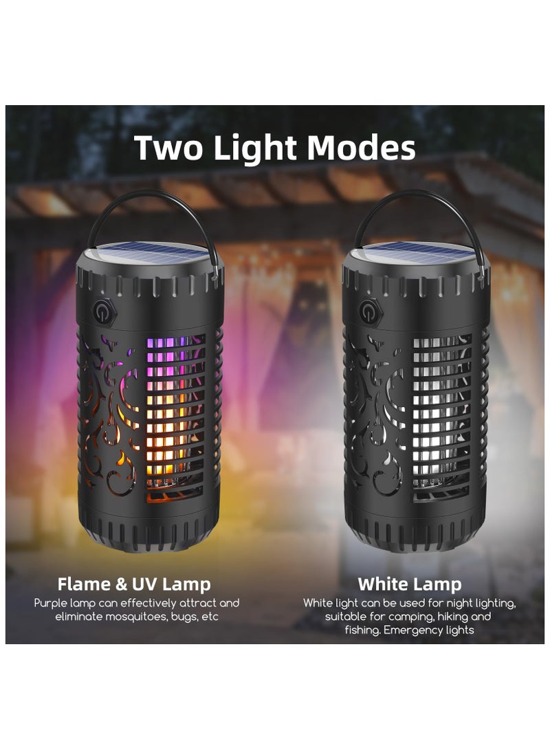 SOLARAE Solar Bug Zapper Outdoor, Mosquito Zapper Waterproof Portable Led/Flame & UV Mosquito Killer, with Storage Box Cordless Fly Zapper Lighting Lamp, for Patio Home Camping - Image 3