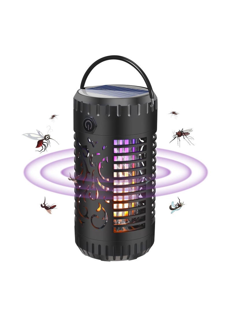 SOLARAE Solar Bug Zapper Outdoor, Mosquito Zapper Waterproof Portable Led/Flame & UV Mosquito Killer, with Storage Box Cordless Fly Zapper Lighting Lamp, for Patio Home Camping - Image 1