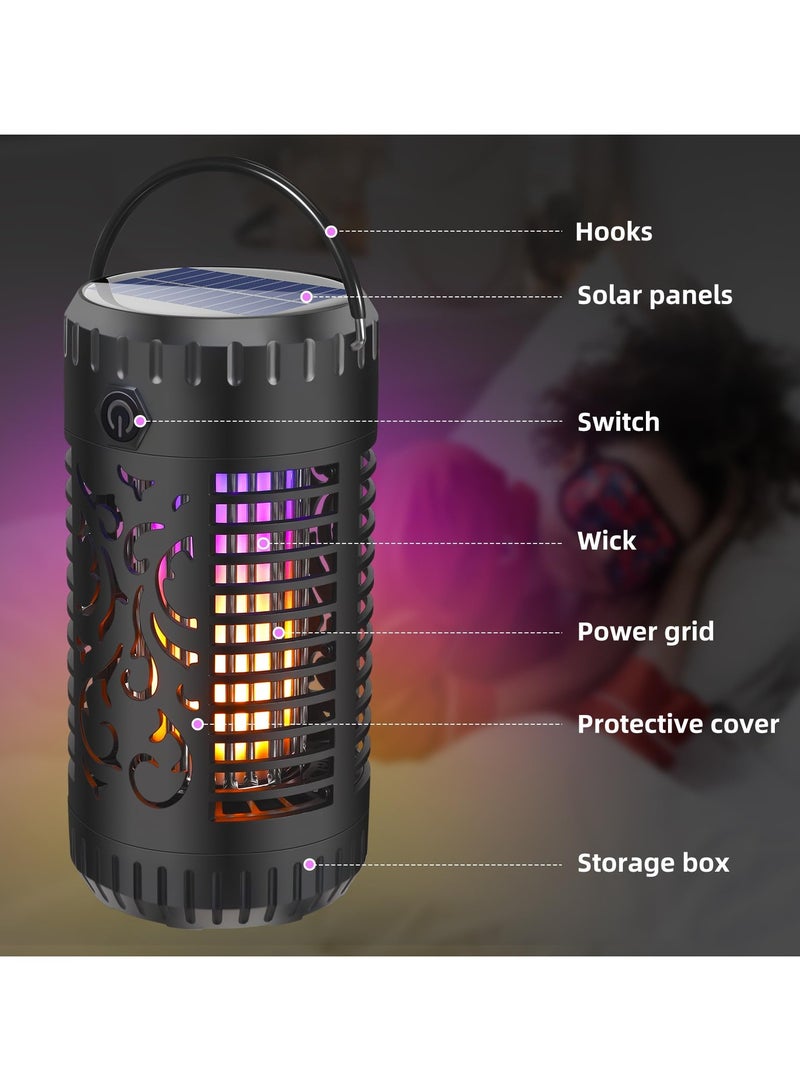 SOLARAE Solar Bug Zapper Outdoor, Mosquito Zapper Waterproof Portable Led/Flame & UV Mosquito Killer, with Storage Box Cordless Fly Zapper Lighting Lamp, for Patio Home Camping - Image 5