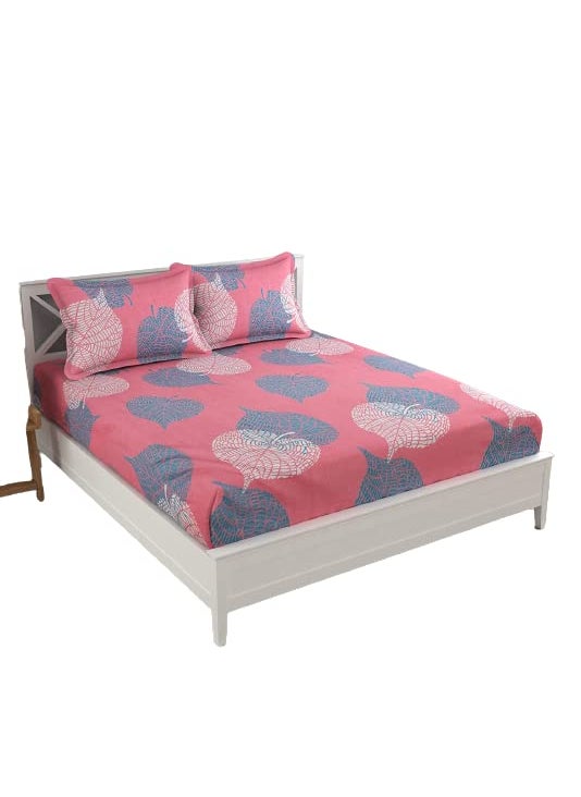 Cool Dealzz Cool Dealzz Microfiber Double Bed Floral Print Bedsheet with Pillow Cover 