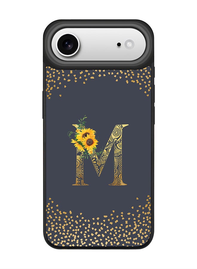 Stylizedd iPhone Air Case, [Compatible with MagSafe] Slim Magnetic cover Phone Case iPhone Air -Custom Floral Monogram - M  (Grey ) - Image 1