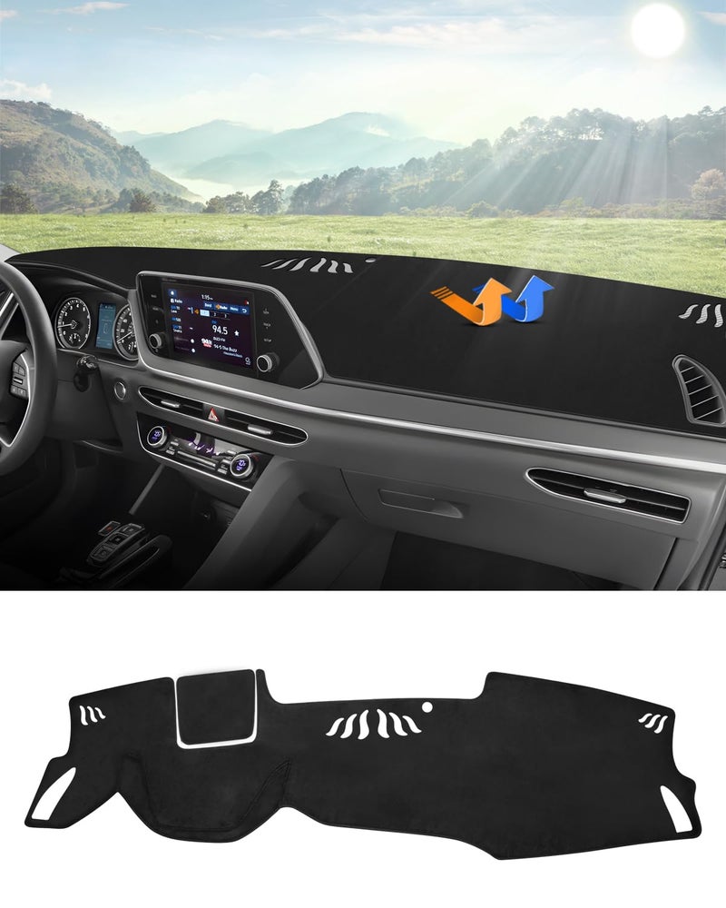 Autorder Dashboard Cover Mat for Hyundai Sonata 2020 2021 2022 2023 Accessories Dash Cover Flannel Dash Mat Sunshade Glare UV Rays Protector NOT for 2024