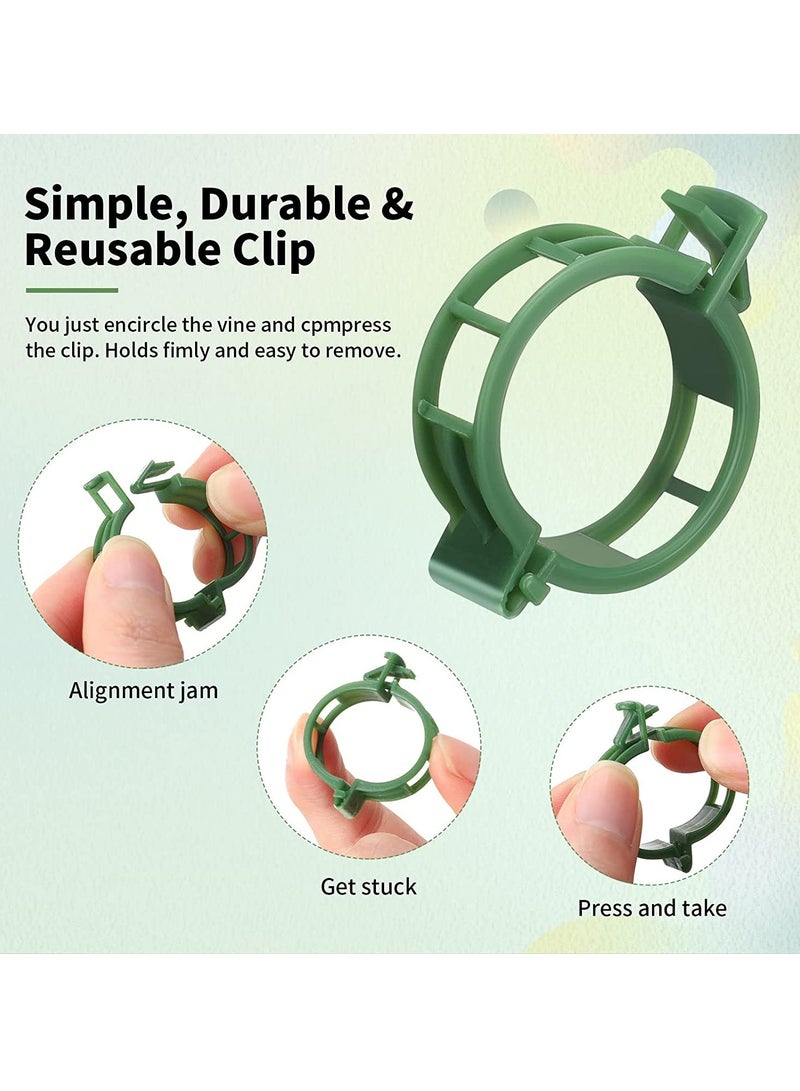 SYOSI Garden Plant Clip, 300 Pieces Vegetable Plant Root Stem Fixing Clips Plastic Tied Rattan Tools Planting Gardening Accessories for Farmer, Gardener, Home Garden (Green)  - Image 5